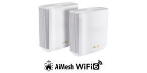 ASUS ZenWiFi XT9 2-pack Wireless AX7800 Tri-band Mesh WiFi 6 System, white