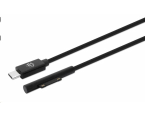 Manhattan nabíjecí kabel, Surface Connect to USB-C Charging Cable (M/M), 15 V / 3 A, 1.8m, černá