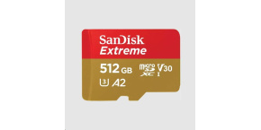 SanDisk micro SDXC karta 512GB Extreme (190 MB/s Class 10, UHS-I U3 V30) + adaptér