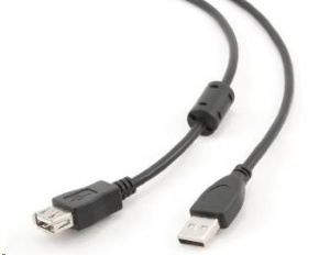 GEMBIRD Kabel USB 2.0 A-A prodlužovací 4,5m (černý, HQ s ferritovým jádrem)