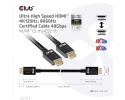 Club3D Adaptér HDMI 2.1 Ultra Rychlý HDMI™ Certifikovaný 4K120Hz, 8K60Hz, 48Gbps (M/M 1.5 m/4.92 ft), 28 AWG