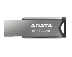 ADATA Flash Disk 128GB UV350, USB 3.2 Dash Drive, tmavě stříbrná textura kov