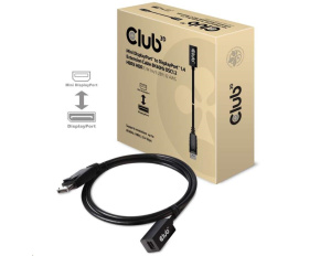 Club3D Prodlužovací kabel Mini DisplayPort 1.4 na DisplayPort 8K 60Hz DSC 1.2 HBR3 HDR Bidirectional (F/M), 1m