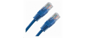 XtendLan patch kabel Cat6, UTP - 0,25m, modrý (prodej po 10 ks)