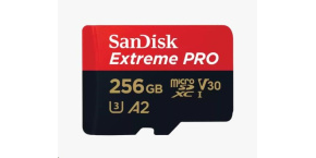 SanDisk micro SDXC karta 256GB Extreme PRO (200 MB/s Class 10, UHS-I U3 V30) + adaptér