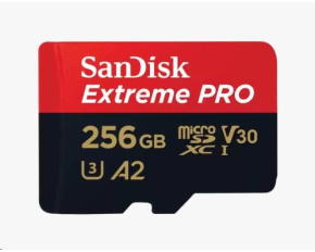 SanDisk micro SDXC karta 256GB Extreme PRO (200 MB/s Class 10, UHS-I U3 V30) + adaptér