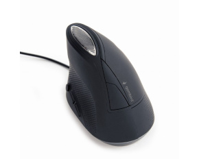 GEMBIRD myš MUS-ERGO-03, Vertikální - Ergonomická, drátová USB, podsvícená, šedá