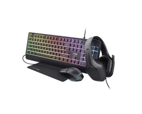 TRUST Sada sluchátka + myš + klávesnice + mousepad GXT 792 Quadrox 4v1 Gaming Bundle