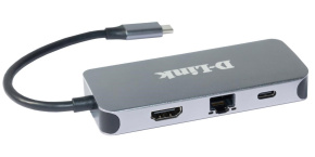 D-Link DUB-2335 USB-C Hub with HDMI, Gigabit Ethernet and 3x USB3.0, mini docking station