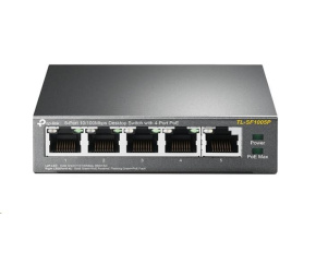 TP-Link switch TL-SF1005P (5x100Mb/s, 4xPoE+, 67W, fanless)