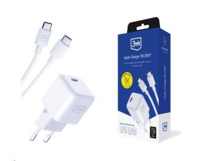 3mk síťová nabíječka Hyper Charger PD 25W + kabel USB-C