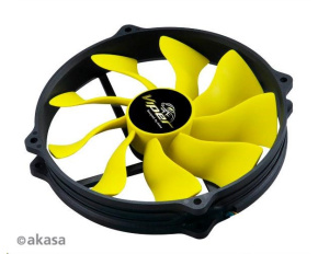 AKASA ventilátor Viper, 140 x 25mm, PWM regulace, extra výkonný a tichý, kulaté provedení, HDB ložisko