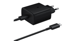 Samsung cestovní nabíječka EP-T4511XBE, Fast Charging 45W, USB-C + datový kabel USB-C, černá