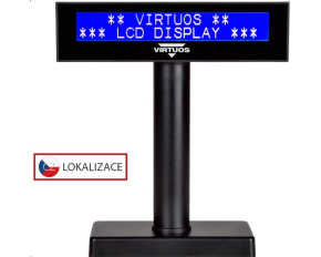 Virtuos LCD zákaznický displej Virtuos FL-2026MB 2x20, USB, černý