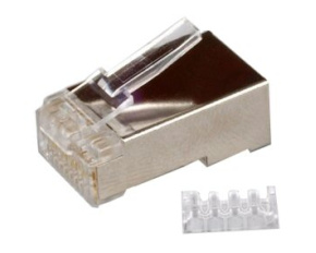 Konektor STP RJ45 (8p8c), Cat6, 50µm, skládaný, drát - 100 ks