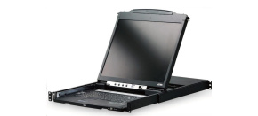 ATEN dual rail console, 19" LCD, rack 19", klávesnice, touchpad