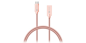 CONNECT IT Wirez Steel Knight Micro USB - USB, metallic rose-gold, 1 m