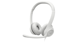 Logitech Headset H390, drátový, USB, bílá