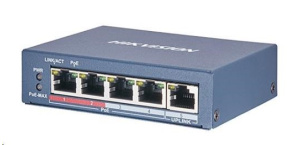 HIKVISION DS-3E0105P-E (B) (4+1) PoE switch, 60W budget, 1x 100Mbit, 4x 10/100Mbit PoE Plus, IEEE802.3af/at