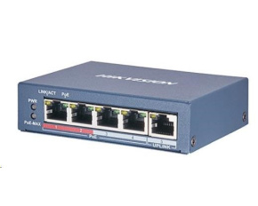 HIKVISION DS-3E0105P-E (B) (4+1) PoE switch, 60W budget, 1x 100Mbit, 4x 10/100Mbit PoE Plus, IEEE802.3af/at