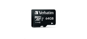 VERBATIM MicroSDXC karta 64GB Pro, U3 + adaptér