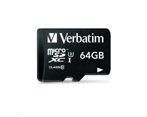 VERBATIM MicroSDXC karta 64GB Pro, U3 + adaptér