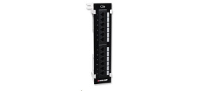 Intellinet Patch panel, 12 port Cat5e, UTP, černý, na zeď