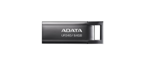 ADATA Flash Disk 64GB UR340, USB 3.2 Dash Drive, kov lesklá černá