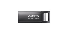 ADATA Flash Disk 64GB UR340, USB 3.2 Dash Drive, kov lesklá černá