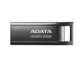 ADATA Flash Disk 64GB UR340, USB 3.2 Dash Drive, kov lesklá černá