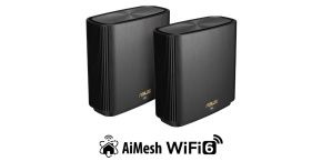 ASUS ZenWiFi XT9 2-pack Wireless AX7800 Tri-band Mesh WiFi 6 System, black