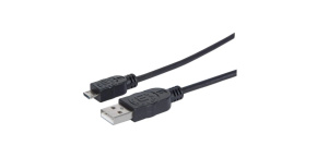 MANHATTAN Kabel propojovací USB 2.0  A Male / Micro-B Male, 1.8m, černý