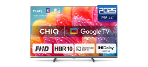 CHiQ L32FM9E TV 32", FHD, LED, metalická bezrámečková, Smart, Google TV, HDR, Chromecast