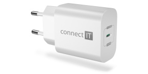 CONNECT IT Voyager2 nabíjecí adaptér 1×USB-C, 25W PD, bílá