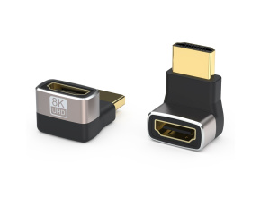 PREMIUMCORD Adaptér spojka 8K HDMI A - HDMI A, F/M, zahnutá do pravého úhlu 90°