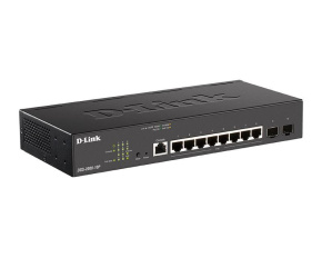 D-Link DGS-2000-10P Managed PoE switch, 8x GbE PoE+, 2x SFP, PoE 65W, fanless