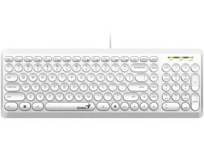 GENIUS klávesnice Slimstar Q200 White/ Drátová/ USB/ bílá/ retro design/ CZ+SK layout