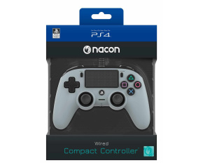 Nacon Wired Compact Controller - ovladač pro PlayStation 4 - šedý