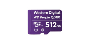 WD MicroSDXC karta 512GB Purple WDD512G1P0C Class 10 (R:100/W:60 MB/s)