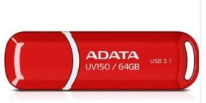 ADATA Flash Disk 64GB UV150, USB 3.1 Dash Drive (R:90/W:20 MB/s) červená