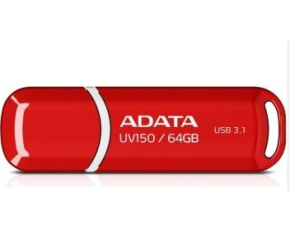 ADATA Flash Disk 64GB UV150, USB 3.1 Dash Drive (R:90/W:20 MB/s) červená