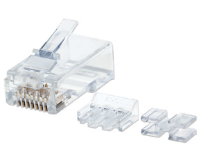 Intellinet konektor RJ45, Cat6A, UTP, 15µ, drát, 80 ks v nádobě