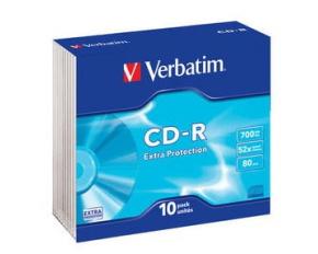 VERBATIM CD-R(10-Pack)Slim/ExtraProtection/DL/52x/700MB