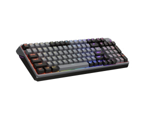 Cooler Master herní klávesnice mechanická MK770, drátová/bezdrátová, Kailh Box V2, USB, CZ, šedá