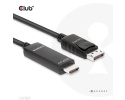 Club3D kabel DP 1.4 na HDMI, 4K120Hz nebo 8K60Hz HDR10, M/M, 3m