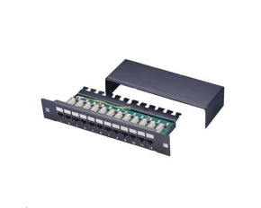 10" Patch panel XtendLan 12port, STP, Cat5E, krone, černý