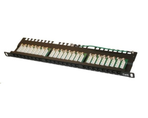 19"/0,5U Patch panel XtendLan 24port, UTP, Cat6, krone, černý