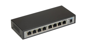 MaxLink reverzní PoE switch RSG-8-1P-DC 7x PoE IN, 1x PoE Out, 1x DC Out