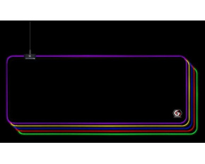 GEMBIRD Podložka pod myš MP-GAMELED-L, USB, RGB podsvícení, herní, 300x800mm, látková, černá