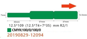 Niimbot štítky na kabely RXL 12,5x109mm 65ks Green pro D11 a D110